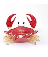 Small Miniature Glass Crab Red Figurine Hand Blown Glass - $47.04 CAD