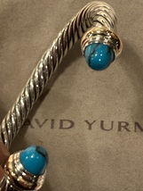David YURMAN 7mm cuff bracelet , David YURMAN Cable Gem collection Turquoise  - £351.82 GBP
