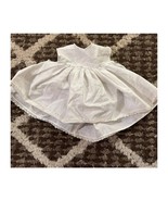 Retro White Baby Dress with Delicate Lace Trim Vintage Style Small - $11.88