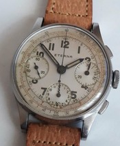 Vintage Eterna Military Style Steel Chronograph WWII era 1940’s Valjoux 71 RARE - £3,560.91 GBP