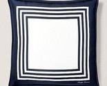 Ralph Lauren Deerfield Silk Deco Pillow Navy White NWT $350 - $163.15