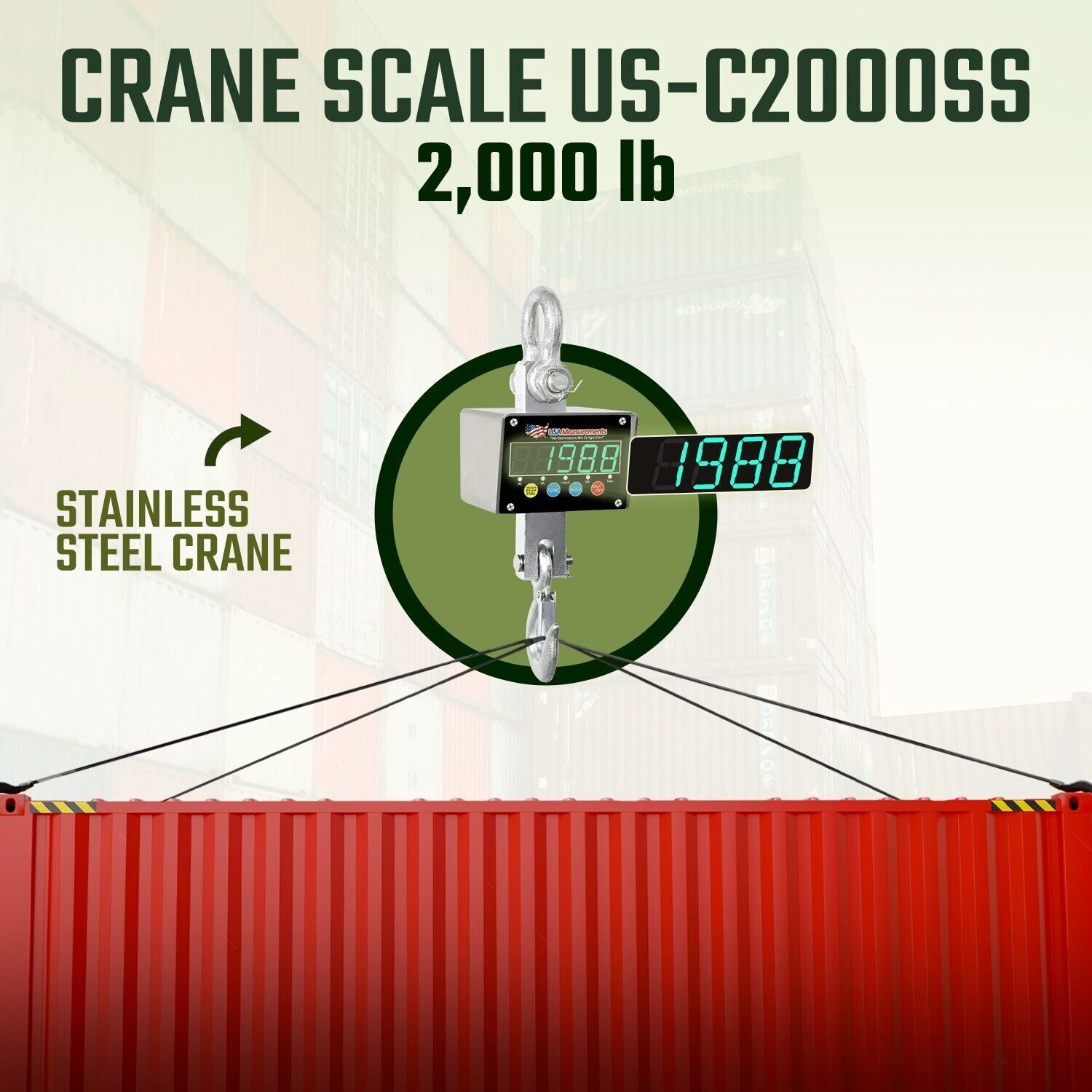 USA Measurements Crane Scale - Heavy Duty Hanging Scale with LCD Display... - $179.00