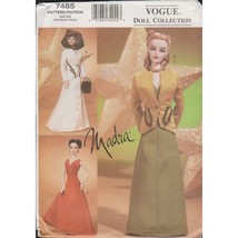 Vogue 7485 771 Madra Ruched Gown Jacket Circa 1940 Fashion Doll Clothes Pattern - £17.22 GBP