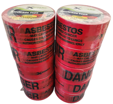 X-Guard Barricade Tape: Danger Asbestos - 3&quot; x 1000&#39;, Pack of 10 Rolls - £127.46 GBP