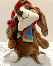 VTG Christmas Dan Dee Singing Dog Hound Plush Animated Light Up 10” SEE VIDEO - £15.98 GBP