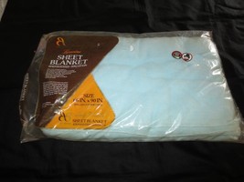 Nos Bibb Co. Light Aqua 65% Poly 35% Cotton Flannel Sheet Blanket - 66&quot; X 90&quot; - £16.08 GBP