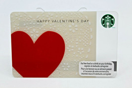 Starbucks Coffee 2012 Gift Card Happy Valentine&#39;s Day Heart Red Zero Balance - £9.19 GBP
