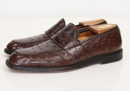 Salvatore Ferragamo Exotic Ostrich Penny Loafers Mens Size 9.5 D Brown I... - $139.93