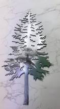 Forest Tree 15&quot; Tall Metal Wall Art Accent Polished Steel Silver - £21.00 GBP