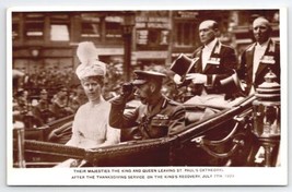RPPC Their Majesties The King &amp; Queen 1929 After Thanksgiving Svc Postcard R23 - £7.01 GBP