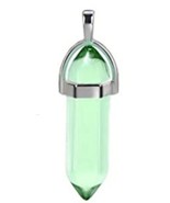 Clear green Crystal Natural  Quartz Gemstone Pendant Necklace  - £7.82 GBP