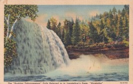 Upper Penisula Michigan MI Tahquameon Falls Hiawatha Poem 1940 Postcard D12 - £2.35 GBP