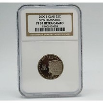 2000S Vestidas Nuevo Hampshire Estado Statehood Trimestre 25C NGC PF69 U... - £23.75 GBP