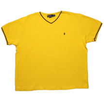 Polo Ralph Lauren Mens Xxl T-Shirt Vintage V Neck Classic Fit Short Sleeve Yellow - £19.54 GBP