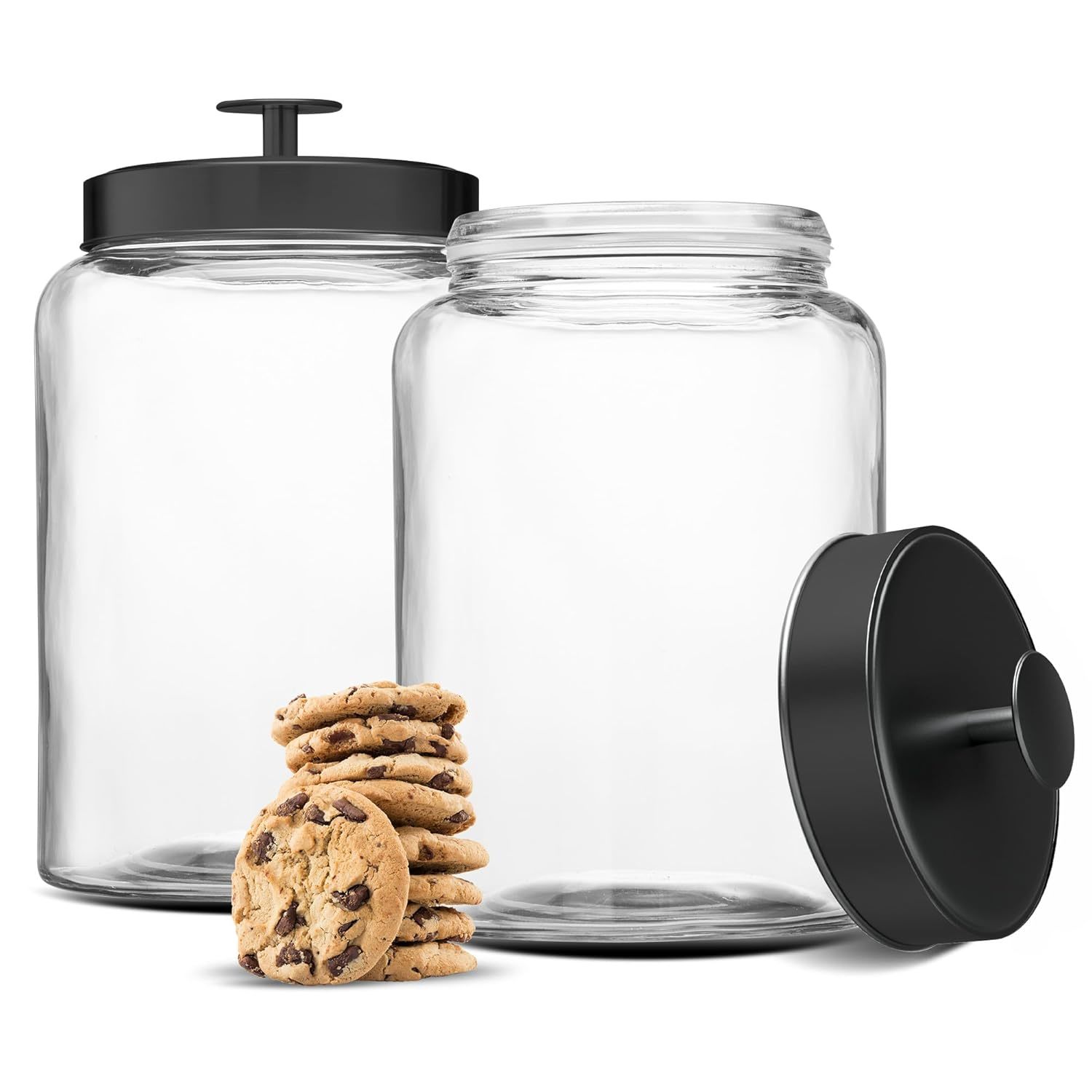 Glass Kitchen Canister Set, Food & Storage Containers For Pantry, Bathroom Apoth
