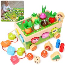 Carrots Harvest Game, Wooden Shape Sorting Toys Gifts For Toddlers, Preschool Le - £36.73 GBP