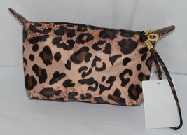 J Brand HM1006LP Leopard Print Zipper Makeup Bag Carrying Strap image 1