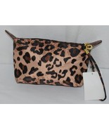 J Brand HM1006LP Leopard Print Zipper Makeup Bag Carrying Strap - £7.96 GBP