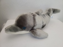 Sea World Bottle Nose Dolphin Plush Stuffed Animal Grey White Souvenir 15" - $16.34