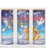 Tom &amp; Jerry Frosted GLASS Coffee Cup Tumbler - £15.59 GBP