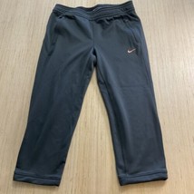 Nike Gray Small Capri Pants Dri Fit Zipper Side Pockets Womens Workout Exercise - £16.74 GBP