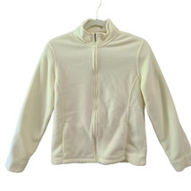 L.L. Bean Womens Jacket Cream Size Medium Polyester Blend Stretch Long S... - £12.46 GBP