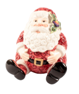 FITZ &amp; FLOYD ceramic SANTA candy or cookie jar Christmas hancrafted 6&quot; v... - $32.03 CAD