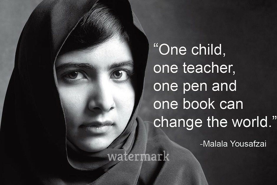 &quot;ONE CHILD, ONE TEACHER, ONE PEN AND ONE BOOK CAN CHANGE&quot; QUOTE PUBLICIT... - $9.89