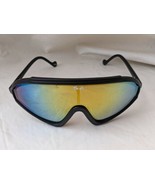 Vintage TVA 1980s Sport Ski Sunglasses Mirror Lens Black Frames Taiwan - £29.96 GBP
