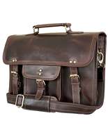 FR Fashion Co. 16&quot; Men&#39;s Leather Satchel Messenger Bag - £107.10 GBP