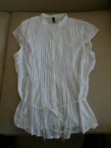 Divided by H&amp;M Light white Sleeveless top with tie size 10 VG+ - $10.00