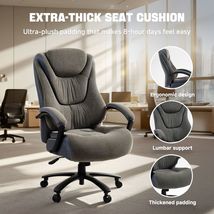 Wide Seat Executive Office Chair with Soft PU Leather Upholstery, Thick ... - $210.00
