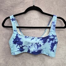 Shein Blue Purple Tie-dye Swimwear Swimsuit Sports Bra Style Bikini Top Small - £28.24 GBP