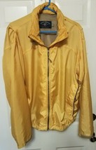 Vtg Bills Khaki Yellow Poly Mesh Lined Full Zip Jacket W/Hideaway Hood S... - £22.76 GBP