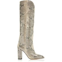New European American Pointed Thick Heel High-barrel Catwalk Boots Pattern Knee- - £80.83 GBP