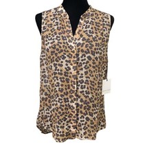 Bella Dahl Leopard Animal Print Button Up Sleeveless Blouse Size Medium - £44.11 GBP