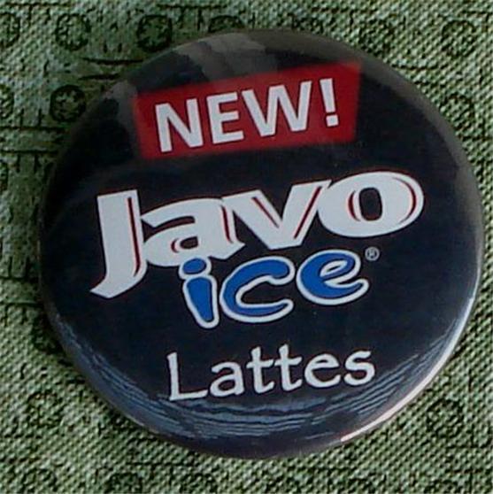 Nice Gently Used Javo Ice Lattes Advertising Button, Tin, VERY GOOD COND - $2.96