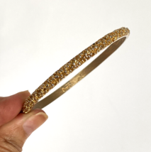 Vintage Crown Trifari Chunky 80s Style Bangle Bracelet Nice Gold Tone Finish 8&quot; - £40.55 GBP