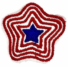 Blue Star Red &amp; White Echo Outline Pattern Sew On Patch 2 x 2 inches - £7.88 GBP