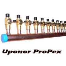 11/4&quot; Copper Manifold 5/8&quot; Pex Uponor ProPEX (With &amp; W/O Valve) 2 Loops-... - £48.28 GBP+