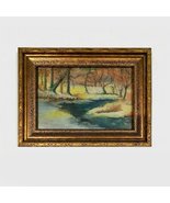 Original Signed Pastel Impressionist Landscape Painting With Gold Frame - £47.07 GBP