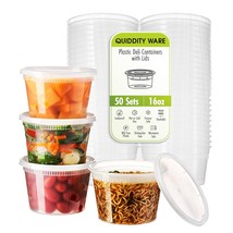 (-Deli Containers With Lids Leakproof - 50 Pack Bpa-Free Plastic Microwaveable C - £27.32 GBP