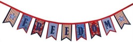 New FREEDOM GARLAND BANNER July 4th Independence Day Red White &amp; Blue De... - $17.81