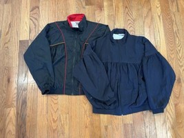 2 Vintage 90s Reebok Women Large Nylon Windbreaker Track Jacket Retro Coat Lot - £45.17 GBP