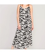 Old Navy Maxi Slip Dress Womens XL Beach Coverup Casual Comfort Black &amp; ... - $19.88