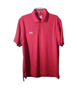 Under Armour Heat Gear Mens Red Short Sleeved Polo Shirt SZ L Loose - £12.56 GBP