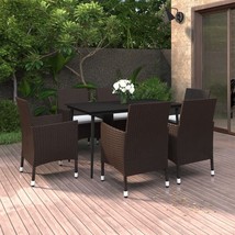  Garden Dining Set Brown PE rattan, steel, glass Large Seats Many - $1,053.12 CAD
