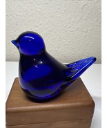 Vintage Gibson Art Glass Cobalt Blue Bird of Happiness Excellent Conditi... - $23.32 CAD