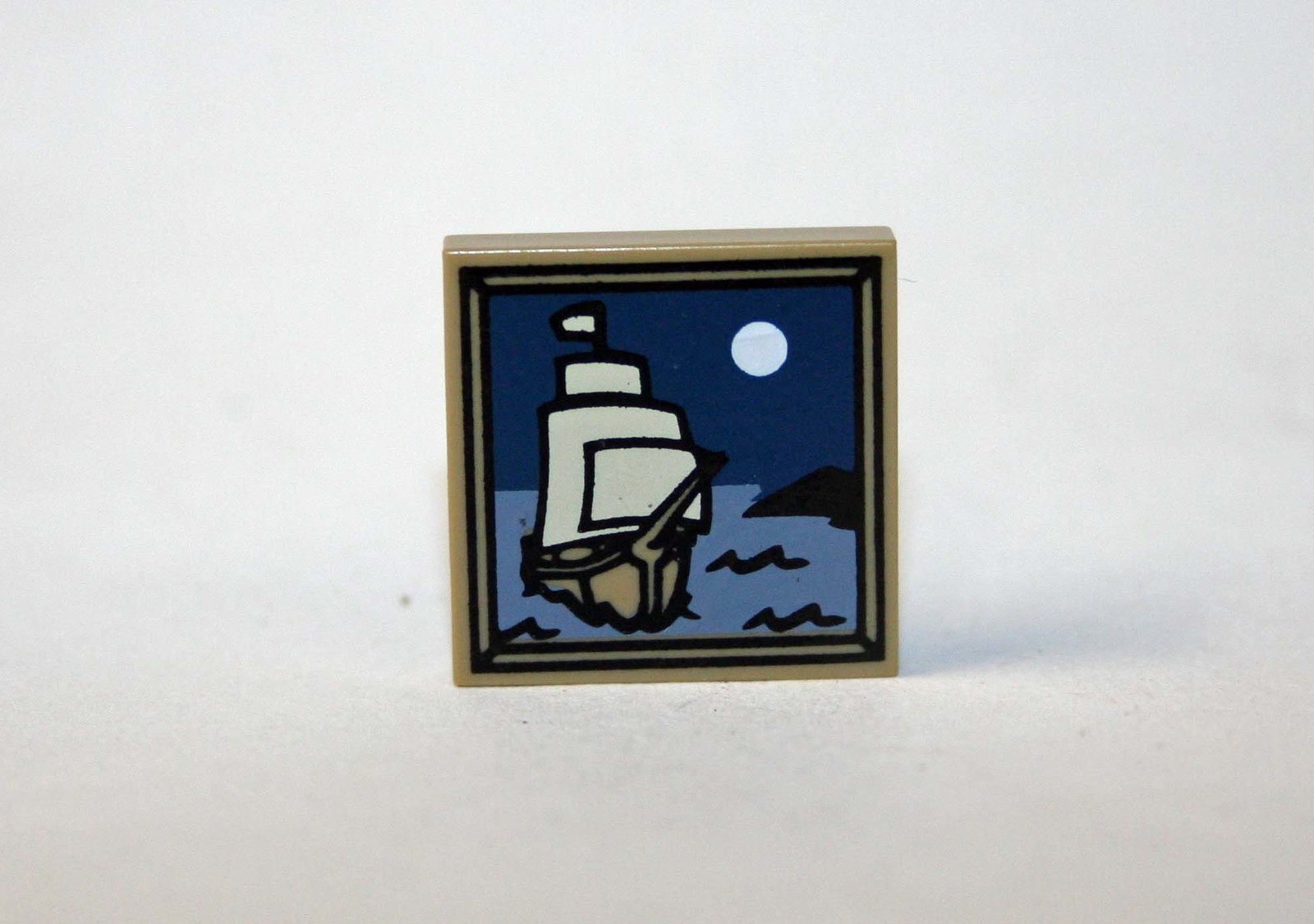 Gift Minifigure Sea Ship Painting 2X2 construction piece Fast Ship - $2.48