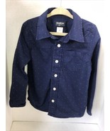 Osh Kosh Toddler Boys Navy Blue White Polka Dot Long Sleeve Button Down ... - $10.11